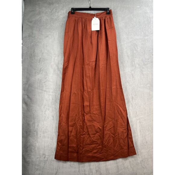 Rumer The Label Roam Maxi Skirt Size Small Brown Side Slit - Picture 3 of 13